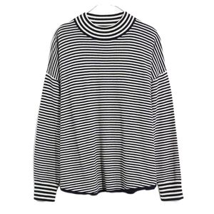 Madewell Black and White Striped Turtleneck Sweater